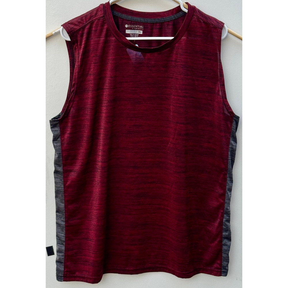 Essential Elements Mens XL Maroon Space Dye Performance Tank Top E5105A-XL